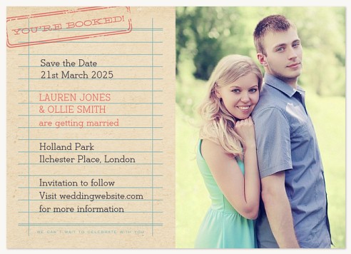 You're Booked Save the Date Cards