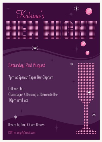 Marquee Sparkle Hen Party Invitations