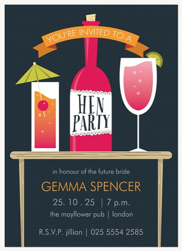 Happy To Imbibe Hen Party Invitations