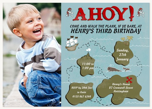Treasure Island Kids Birthday Invitations