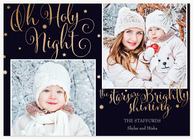 Shimmering Midnight  Photo Holiday Cards