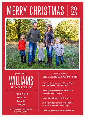 Family Highlights Christmas Cards