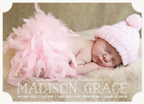 Simply Stated Baby Announcements