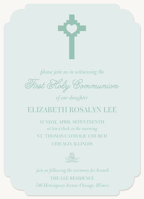 Blessed Love First Communion Invitations