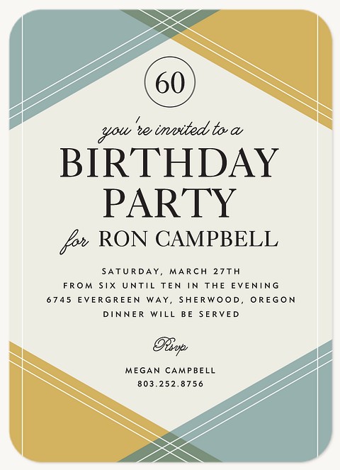 Geometric Milestone Adult Birthday Party Invitations