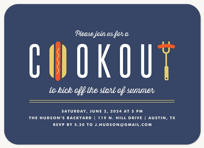 Summer Cookout Summer Party Invitations