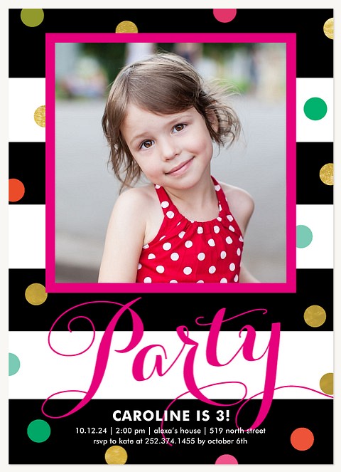 Confetti Delight  Girl Birthday Party Invitations