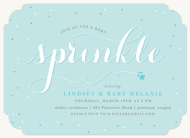 Little Sprinkle Baby Boy Shower Invitations, Baby Shower Invitations