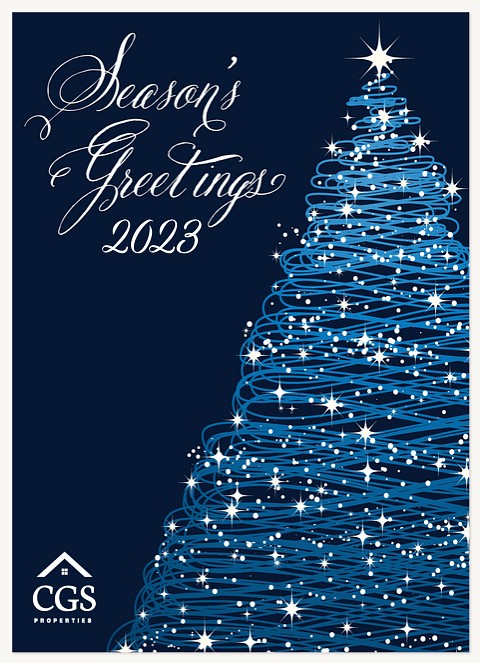 Glittering Evergreen Business Holiday Cards