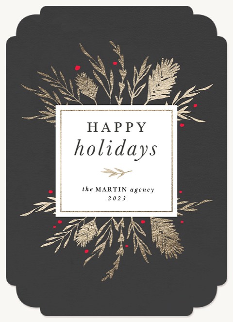 Luxe Foliage Business Holiday Cards