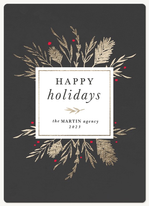 Luxe Foliage Holiday & Christmas Magnet Cards