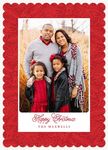 Poinsettia Frame Christmas Cards