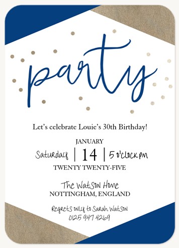 Modern Twist Adult Birthday Party Invitations