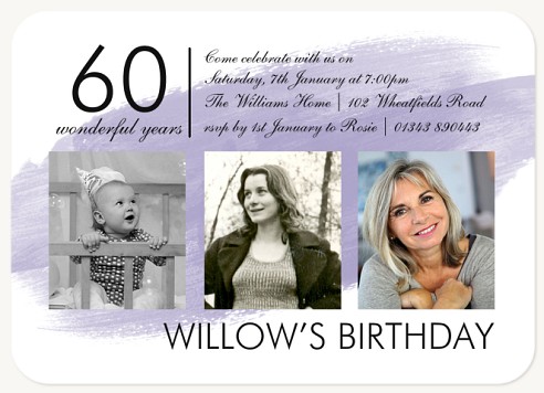 Brushed Birthday Adult Birthday Party Invitations