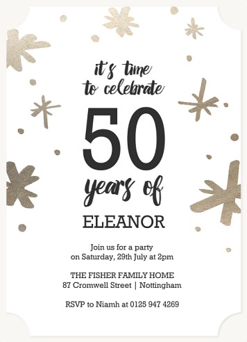 Shining Asterisks Adult Birthday Party Invitations