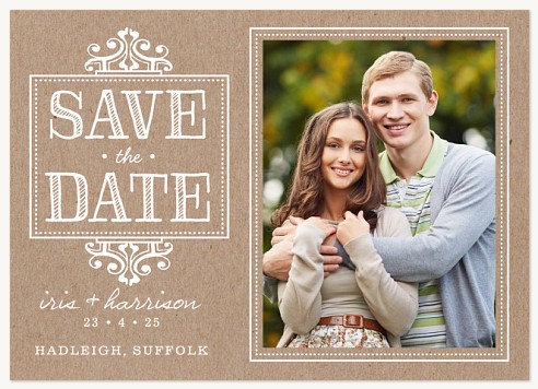 Hand Drawn Craft Save the Date Cards