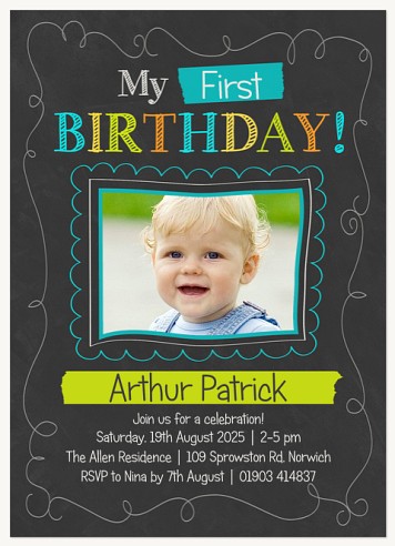 Chalk Play Kids Birthday Invitations