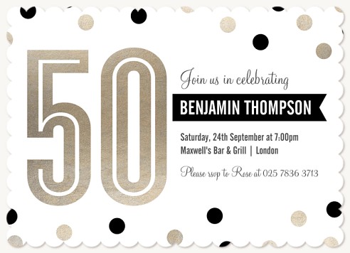 Sophisticated Dots Adult Birthday Party Invitations