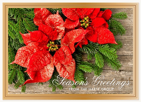 Glittering Poinsettia Christmas Cards for Business