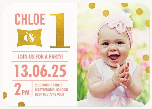 Shimmering Dots Kids Birthday Invitations
