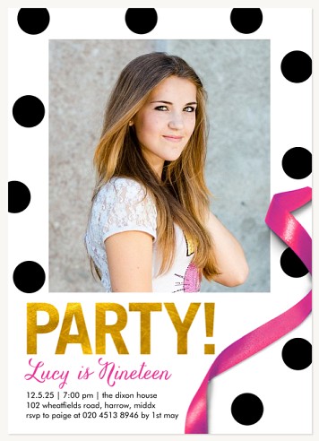 Birthday Glamour Teen Birthday Invitations