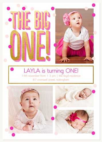 Floating Confetti Kids Birthday Invitations