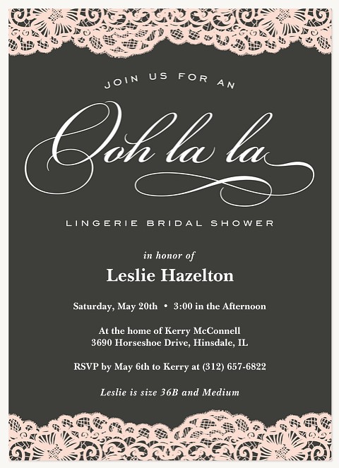 Ooh La La Bridal Shower Invitations