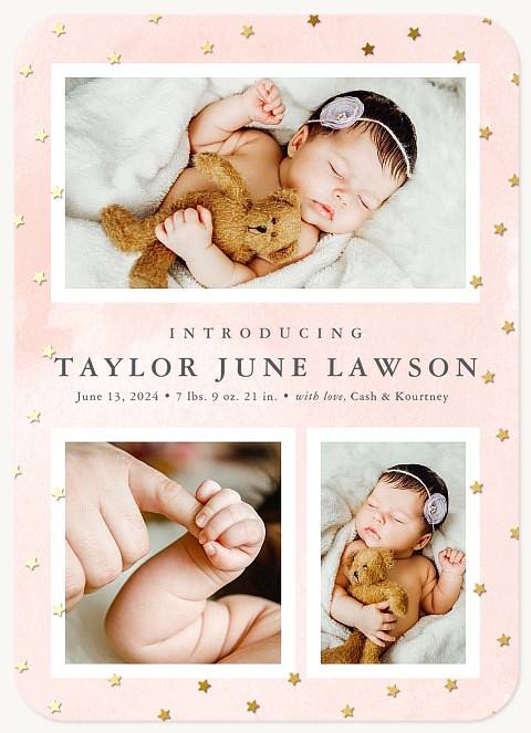 Stellar Introduction Girl Baby Announcements