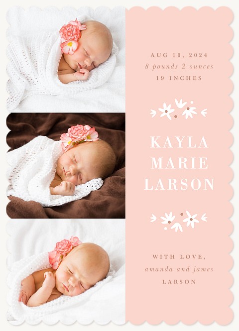 Rosy Flora Baby Announcements