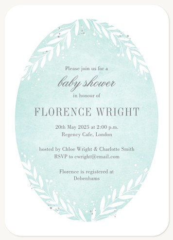 Lush Boughs Baby Shower Invites 