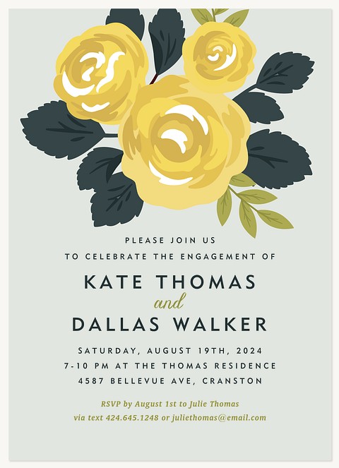 Painted Blooms Engagement Party Invitations
