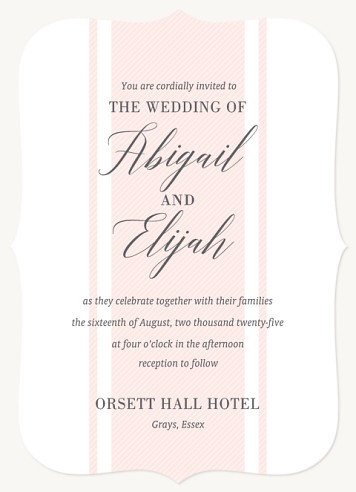 Blush Lines Wedding Invitations