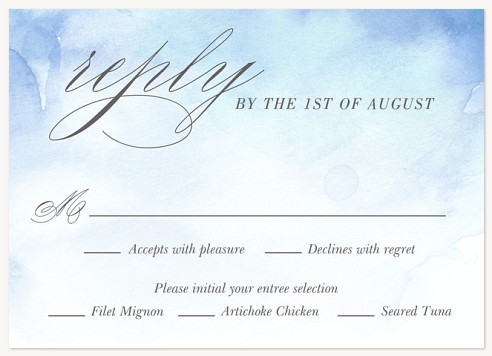 Ocean Script Wedding RSVP Cards