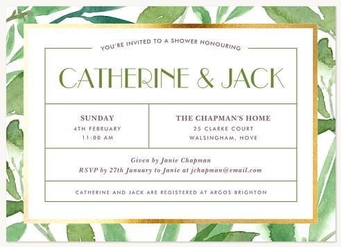 Glam Flora Hen Party Invitations