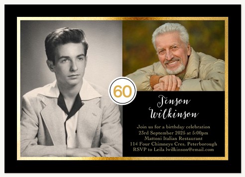 Gilded Milestone Adult Birthday Party Invitations