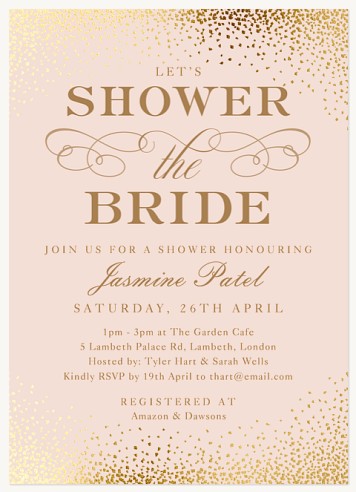 Shimmery Shower Hen Party Invitations