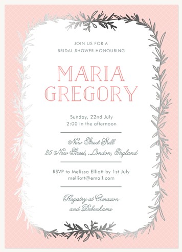 Garland Blush Hen Party Invitations