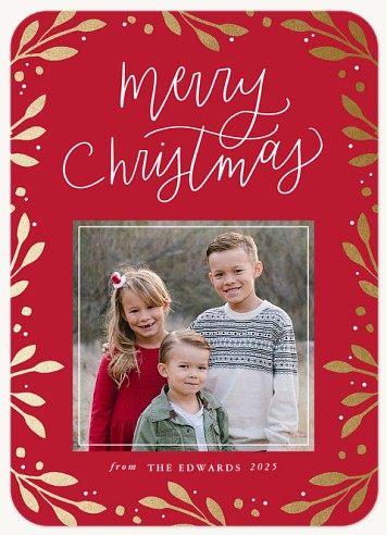 Gilded Leaves Christmas Cards