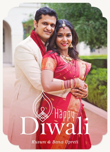 Lit Diya Diwali Greeting Cards