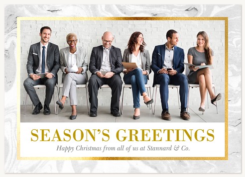 Modern Marble Christmas Cards for Business
