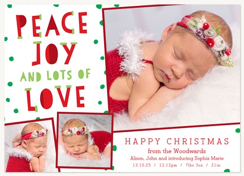 Peace, Joy & Lots of Love Christmas Cards