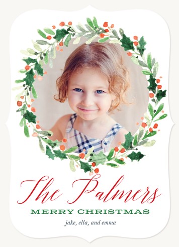 Happy Holly Wreath Christmas Cards