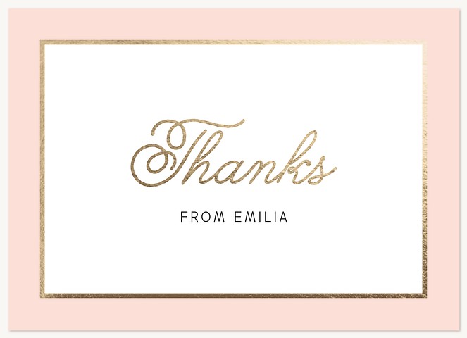 Golden Accents Quinceañera Thank You Cards