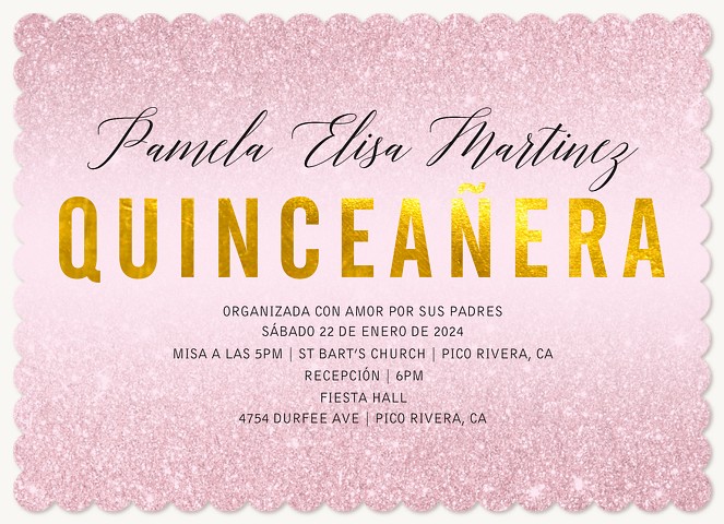 Pink Chic Quinceañera Invitations