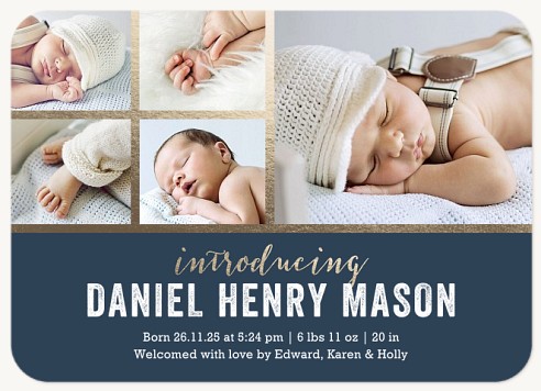 Gilded Gift Baby Announcements