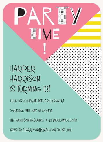 50s Mod Teen Birthday Invitations