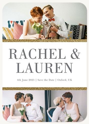 Glittering Borders Save the Date Cards