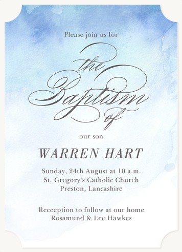 Watercolour Serenity Christening Invitations | Christening Invites