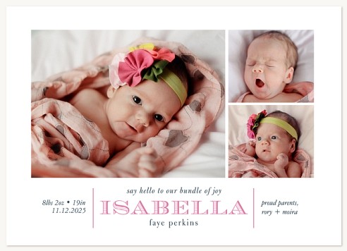Joyful Little Bundle Baby Announcements
