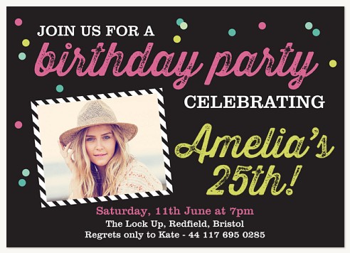 Confetti Sprinkles Adult Birthday Party Invitations